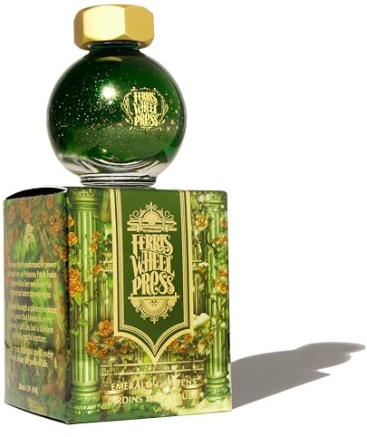 Ferris Wheel Press Fountain Pen Ink, FerriTales Collection, Leaf Green with Duochrome Green,Gold Shimmer,20ml