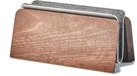 Stativ för bärbar dator Vertikalt ställ for bärbar dator for skrivbord, skyddande förvaringsställ for bärbar dator i valnötsträ Laptop Riser