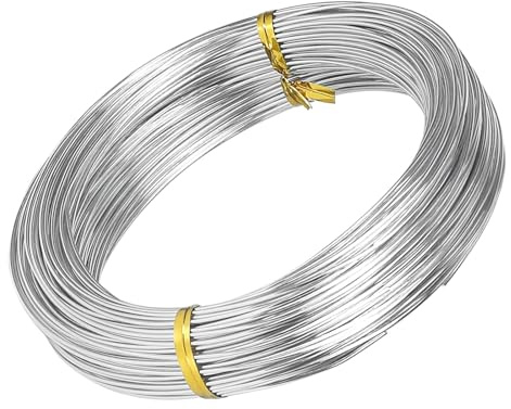 Silver Craft Jewelry Wire, 0.6 mm (22 Gauge) x 10 m for Crafts, Rust-Free, Durable, and Easy to Cut, Flexible Aluminium Wire for Jewellery, Wrapping, Sculpting, Hobby Craft, Wire Modelling