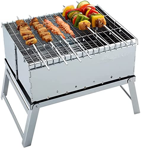 PNAJFUEL Grill Utomhusgasgrill Rostfritt Stål Mini-Grill Kolgrill Utomhusportabel Hopfällbar Grill, Grillgaller