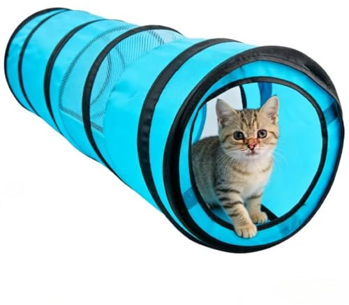 Pawise Cat Tunnel Toys and Cat Cube Pop Up Collapsible Kitten Indoor Outdoor Toys (PopupplayTunnel)