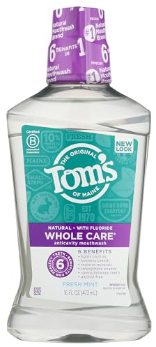 Tom's of Maine, Whole Care Natural Mouthwash - Fresh Mint, 16 Ounce
