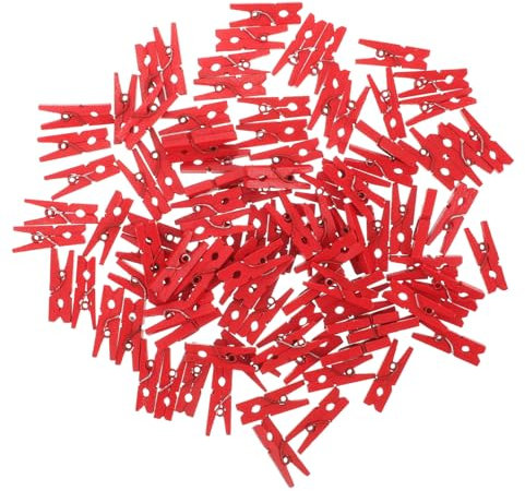 VORCOOL 100 Stück Mini Holzklammern Natur Holz Wäscheklammern Foto Clips für DIY Handwerk Dekoration