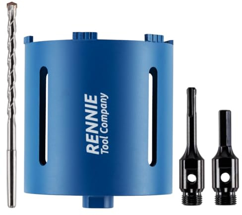 162mm x 150mm Long Diamond Core Drill Bit Set Includes SDS Adapter, Hex Shank Adapter & Centre Drill Bit. To Be Used In Concrete Masonry Brick Block Stone Granite Diamond Drill Bit Core Accessories