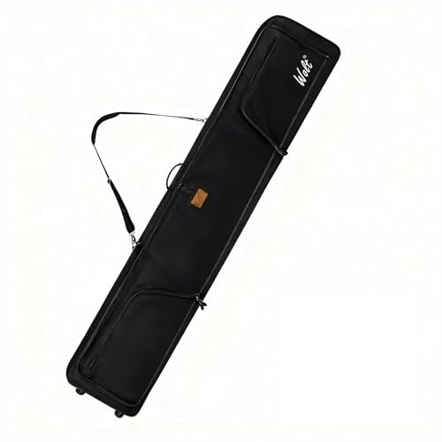 WOLT Rolling Ski Bag - Padded Snowboard Bag Carrier with Wheels for Air Travel, Fit to Double Pairs of Skis up to 175 or 190 cm