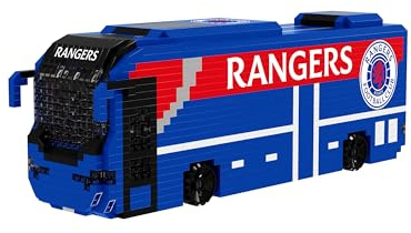 FOCO officiell licensierad produkt, Rangers FC, BRXLZ-klossar, 3D-byggsats, resebuss, fotboll