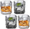 Asfrode Juego de vasos de whisky irregulares, 4 piezas, cristal irregular, juego de vasos de zumo para papá, marido, amigos, cristalería para bourbon/ron/barbacoa (gris)