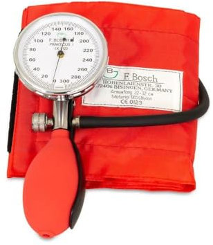 Sfigmomanometro aneroide da braccio modello PRAKTICUS I - 1 tubo - Colore ROSSO + Fonendoscopio LF-320 BORDEAUX