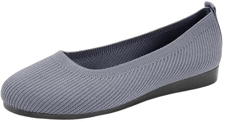 Ballerinas Women's Ballerina Shoes Summer Shoes Flat Barefoot Shoes Elegant Low Shoes for Women and Girls Comfortable Sporty Espadrilles Dirndl Barefoot Summer Leisure Fashion, 03 Grey, 10 UK