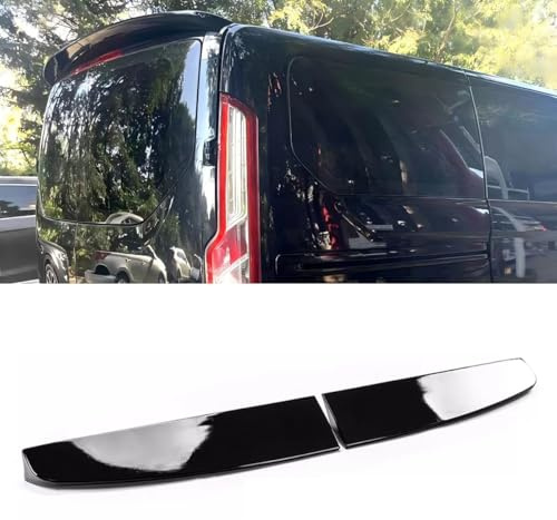MAGICKIT 2 PCS Rear Twin Barn Door Roof Spoiler Compatible With Ford Transit Custom 2012-2020 Doule Door Car Rear Wing Gloss Black