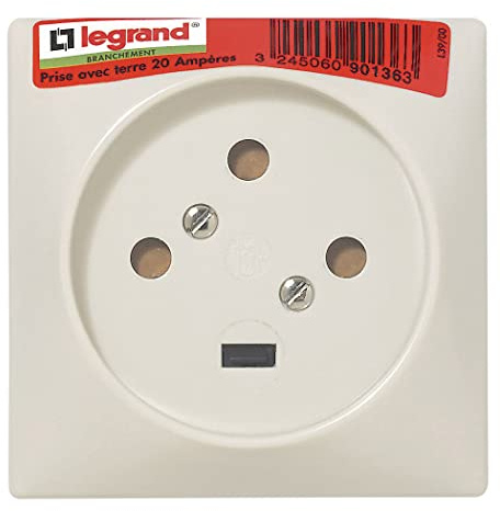Legrand – Socle à encastrer 20 A – 3P+T – Plack 80 x 80 – för visp – Eclips