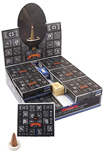 Conos de incienso Satya Supe Hit Dhoop Cones 12 cajitas 120 conos con quemador fragancia aroma ambientador pack