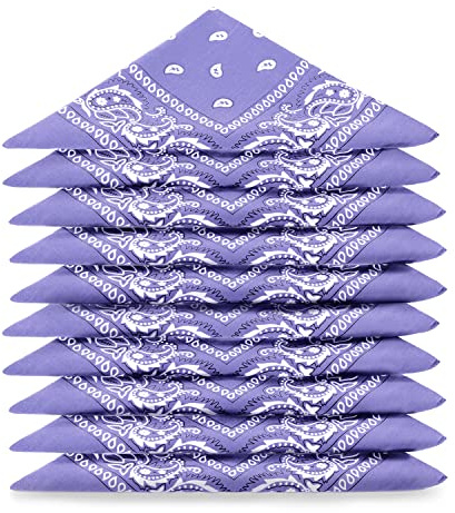 ...KARL LOVEN Lotto di 5 bandane 100% Cotone Paisley Sciarpa Testa Collo Fazzoletti (Lotto di 5, Lila)