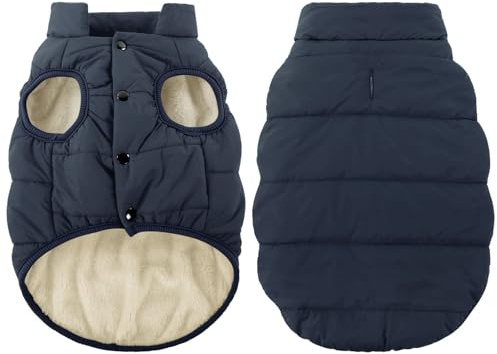 ASENKU Hundemantel Winter Hundemantel wasserdichte für Grosse Hunde Warme Fleece Hundejacke mit Geschirr Winddichte Wintermantel Hund Kleidung XL