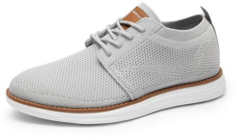 Bruno Marc Baskets Oxford pour Hommes Respirant et Décontracté Chaussures Sportives Confortables Oxfords pour Le Bureau GRAND-01,Size 41.5,Gris,GRAND-01