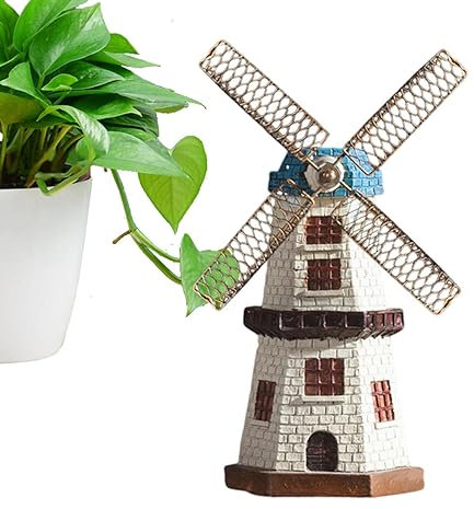molinos viento - Figura escritorio Vintage Molino viento Escultura Retro - Exquisito modelo artístico molino viento, resistente al desgaste para oficinas, librería casa