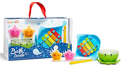 MunchkinÂź Bath Beatsâą Bath Toy, Musical Set Includes Xylophone, Bath Drum & Shakers, Fun for Babies, Toddlers and Kids