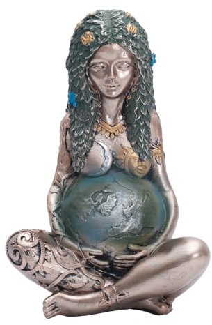 SHOWFEICAT Goddess Statue, Gaia Statue Mother Earth Nature Moon Statues, Resin Witchy Spiritual Figurine Home Room Decor Garden Decoration Earth Day Decoration