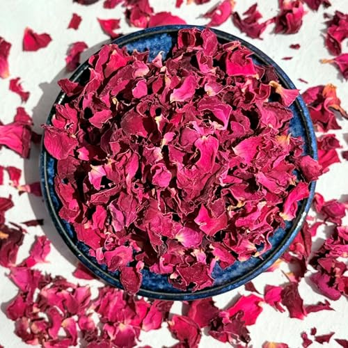 Edible Flower Petals - Natural Dried Red Rose - 25g - Certified Food Grade (259)