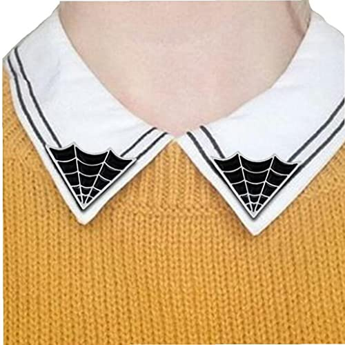 Fopytu Halloween spindelnät krage brosch nålar retro spindelnät brosch slag nål märke tillbehör för halloween kläder ryggsäck