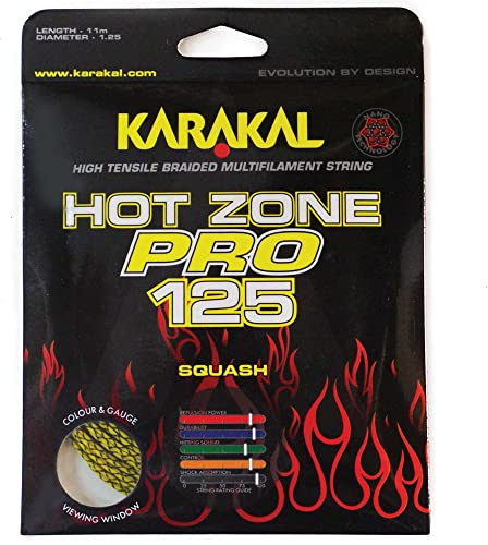 Karakal Hot Zone Pro 125 Jeu de cordes de squash Jaune/noir