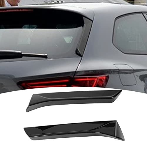 Aramox Rear Window Side Spoiler, 2Pcs Rear Window Side Wing Cover Trim, Compatible with SEAT 5F Mk3 MK3.5 2013-2021 (Black)