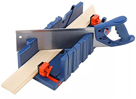 Miter Saw Storage Box, 45 Degree Miter Saw Box ABS Steel 45° Saw Storage Miter Box with Saw for Woodworking DIY Home Decoration