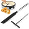 Lot de 2 distributeurs de crêpes et spatules en acier inoxydable - Spatules à crêpes en forme de T - Répartiteur de pâte pour crêpes - Répartiteur de pâte pour la cuisine