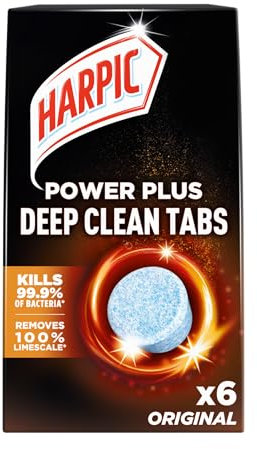 Harpic Power Plus Deep Cleaning Toilet Tablets, Original Scent, Pack 1 x 6 Tablets, Deep Clean Without Scrubbing, Removes 100% Limescale, Toilet Cleaner