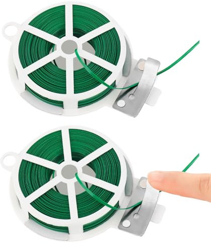 Zuimei 100m Garden Wire Ties Green, Plant Twist Ties For Climbing Plants Garden Twine Green With Cutter For Gardening,Tomato,Vines,Shrubs,Flowers,DIY