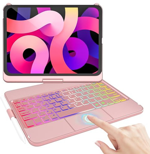 TQQ Cover iPad 10 Generazione con Tastiera/(A16) 11 Generation (11/10.9 pollici, 2025/2022) con Ampio Trackpad Di Precisione, Tastiera tipo laptop Retroilluminata a 10 Colori, Italiano Qwerty