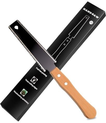 WJUAN Dübelsäge, Feinsäge Holz 65MN, Handsägen 160mm Sägeblatt, Beidseitige ZähneSchnelle Spanabfuhr, für Handwerk, Hobby DIY, Griff Buche Garten Trim saw