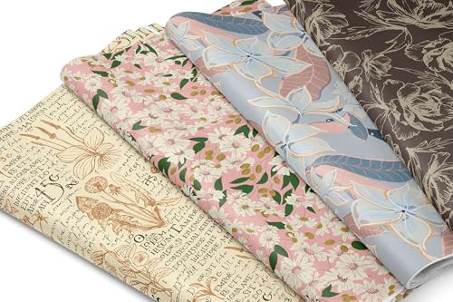 AIM & GGKK 8 Bögen Geschenkpapier Blumen(70x50cm) - 4 verschiedene Designs Geschenkverpackung zur Geburtstag, Hochzeit, Feier,Muttertag,Valentinstag