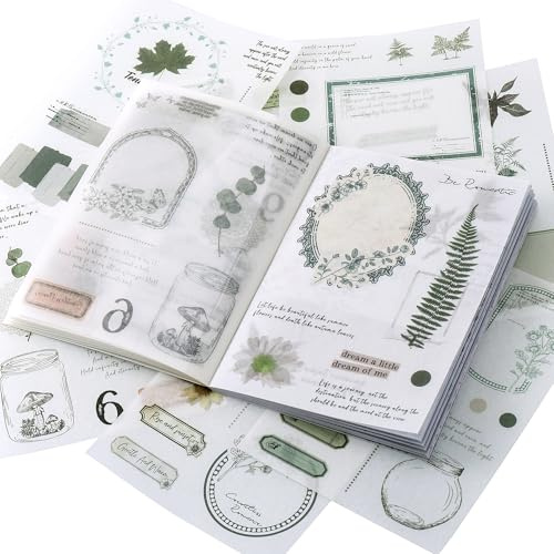 Yimomoyi Vintage Scrapbook Stickers, 40 Pages Scrapbooking Stickers Nature Castle Plants Flower Book Scrapbooking Deco for Scrap Book Decorations Notebook Journal DIY Art Craft Card Making Supplies