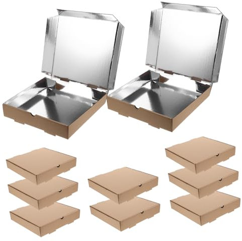 GETAJGHSD 10stücke Pizza Verpackungsboxen Isolierte Aluminiumfolie Takeaway Lebensmittelbehälter Für Pizzas Kekse Torten Für Restaurant Zuhause Und Partys