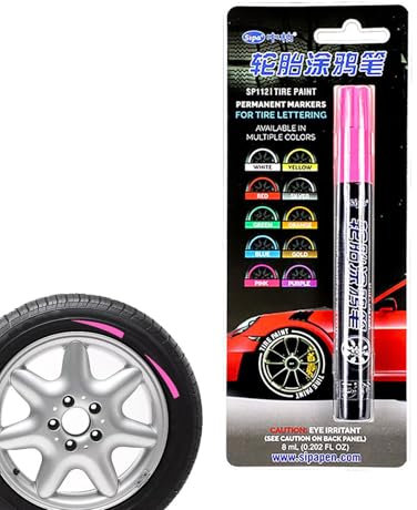 Penna Di Vernice Di Pneumatici - Marcatore Di Pneumatici Per Automobile, Penna Di Pittura Automatica Permanente | Applicatore Di Vernice Impermeabile A Punta Fine Con Inchiostro, Pneumatici Per Auto