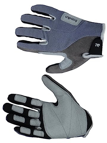DINHEAROM Kletterhandschuhe Full Finger Verstellbar Anti-rutsch Outdoor Fitnesshandschuhe Grau m Für Herren Damen Robust Flexibel Langlebig