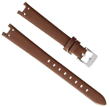 hoosouk Lederarmband für Damen von Anne Klein Ak2156/2157/2618, konkave Schnittstelle, Rindsleder(Brown-Steel-K12)