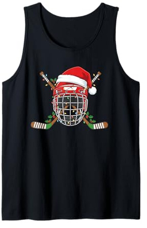 Casque de Hockey sur Glace de Noël pour Hommes, garçons, Enfants, Adolescents Débardeur
