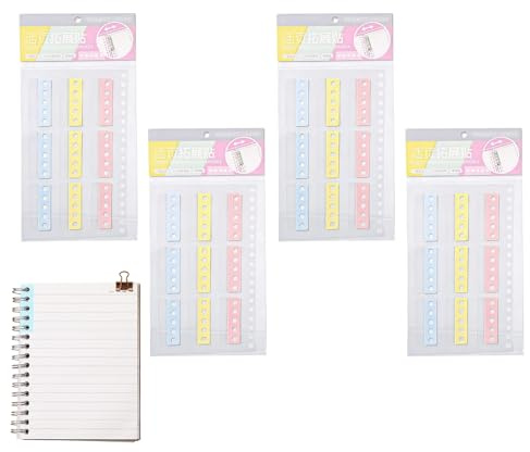 Refuerzos de agujeros de papel, 72 protectores de carpeta, protectores de anillos para organización de oficina, protector de cuaderno con diseño reforzado, soporte de documentos, protectores de página