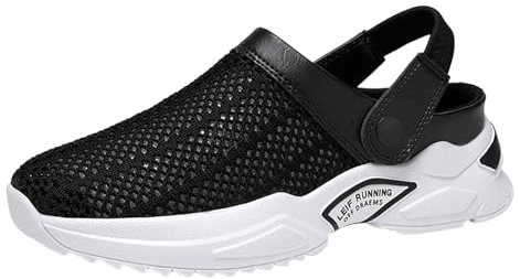 Générique Sabots Homme Clogs Femme Unisexe Chaussons plats et souples pour s, chaussures de marche légères et respirantes, décontractées et tendance (Black, 46)