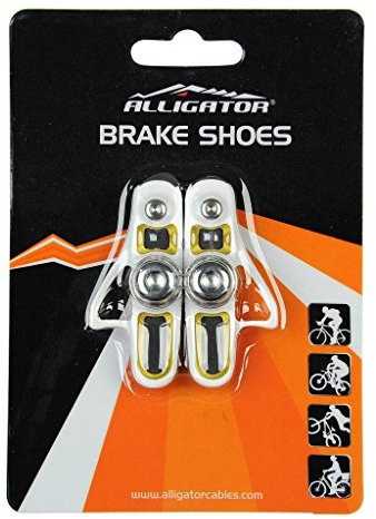 Alligator Bremsschuhe Rennrad RD-303 - für Shimano Dura-Ace/Ultegra etc. - Alufelgen - Weiß/Gold