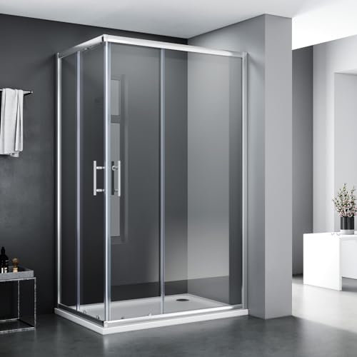 SONNI Mamparas de Ducha Corredera 120x70 cm,Angular Puertas Retangular,Easyclean Vidrio Templado de Seguridad 5mm con NANO Tratamiento Antical
