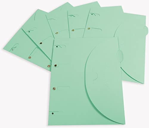 Djois by Smartfolder 110302- Lote 6 Carpetas portafolios A4 con 3 solapa y perforaciones para archivo- Sistema Patentado, cierre con velcro- Subcarpetas Resistentes y Ecológicas, Color Verde, 6u