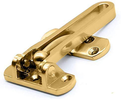 Door Security Guard, Brass Door Lock, Door Lock Bolt to Protect Against Forceful Entry and Intruders, Front Door Lock for Security, Strong and Reliable Door Bar for Child Safety.