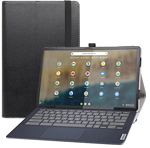 MAMA MOUTH Compatible with Lenovo Ideapad Duet 5 Case,Slim Folio Folding Stand PU Leather Cover for Lenovo Ideapad Duet 5 Chromebook 13.3 2 in 1 Tablet,Black