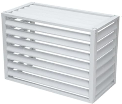 Air Conditioner Privacy Fence, Outdoor Unit Air Conditioner Cover, Trash Can Decorative Slat Fence, Louver Grid Panel, Aluminum Alloy for Outdoor Privacy Protection Air Conditioner or Trash Can ( Colo