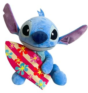 Disney Lilo et Stitch Peluche 50 cm avec Planche de Surf Convient dès Les Premiers Mois de Vie