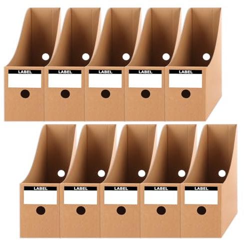 ASelected 10Pcs Magazine File Holder 26X27X9Cmcardboard Magazines Holders Document Storage Folder Dividers Desktop Organiser for Home School Office