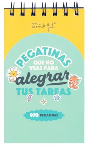 Mr. Wonderful - Pegatinas que no veas para alegrar tus tareas - 970 Pegatinas - Pegatinas con Relieve y Holográficas - 36 hojas